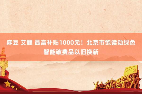 麻豆 艾鲤 最高补贴1000元！北京市饱读动绿色智能破费品以旧换新