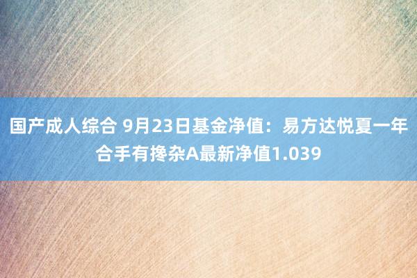 国产成人综合 9月23日基金净值：易方达悦夏一年合手有搀杂A最新净值1.039