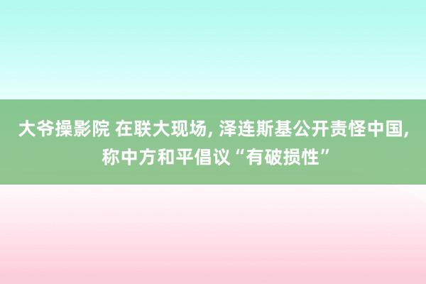 大爷操影院 在联大现场， 泽连斯基公开责怪中国， 称中方和平倡议“有破损性”