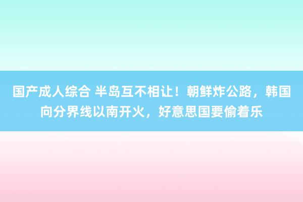 国产成人综合 半岛互不相让！朝鲜炸公路，韩国向分界线以南开火，好意思国要偷着乐