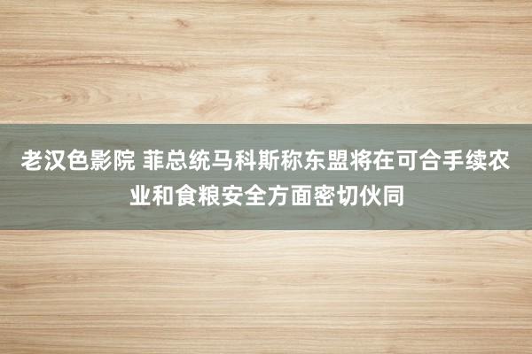 老汉色影院 菲总统马科斯称东盟将在可合手续农业和食粮安全方面密切伙同