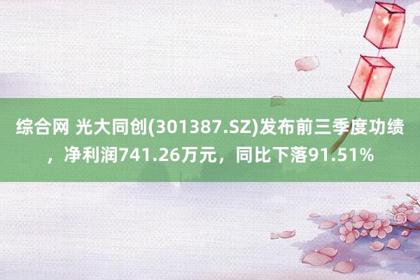 综合网 光大同创(301387.SZ)发布前三季度功绩，净利润741.26万元，同比下落91.51%