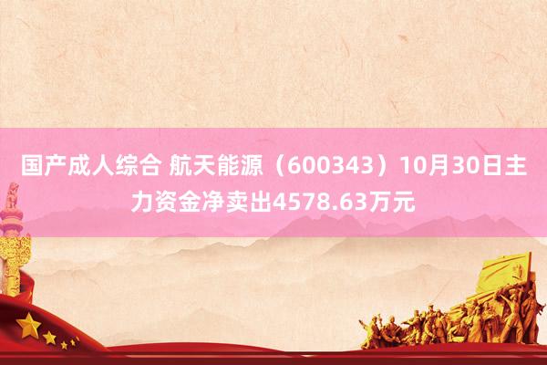 国产成人综合 航天能源（600343）10月30日主力资金净卖出4578.63万元