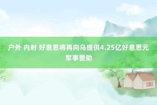 户外 内射 好意思将再向乌提供4.25亿好意思元军事赞助