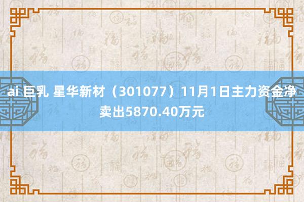 ai 巨乳 星华新材（301077）11月1日主力资金净卖出5870.40万元