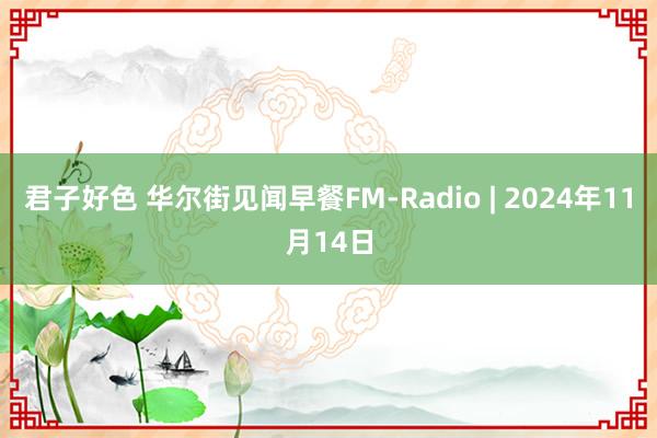 君子好色 华尔街见闻早餐FM-Radio | 2024年11月14日