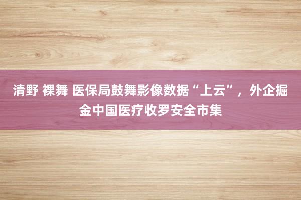 清野 裸舞 医保局鼓舞影像数据“上云”，外企掘金中国医疗收罗安全市集