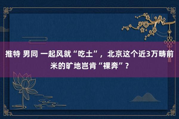 推特 男同 一起风就“吃土”，北京这个近3万畴前米的旷地岂肯“裸奔”？