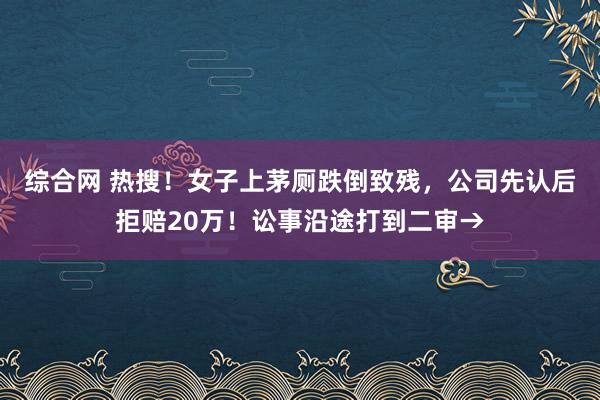 综合网 热搜！女子上茅厕跌倒致残，公司先认后拒赔20万！讼事沿途打到二审→