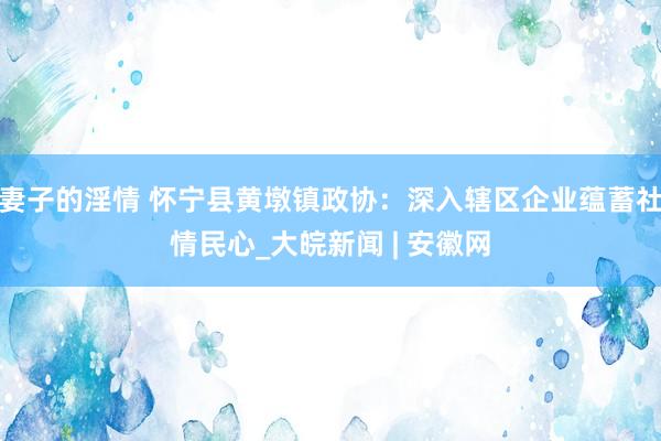 妻子的淫情 怀宁县黄墩镇政协：深入辖区企业蕴蓄社情民心_大皖新闻 | 安徽网