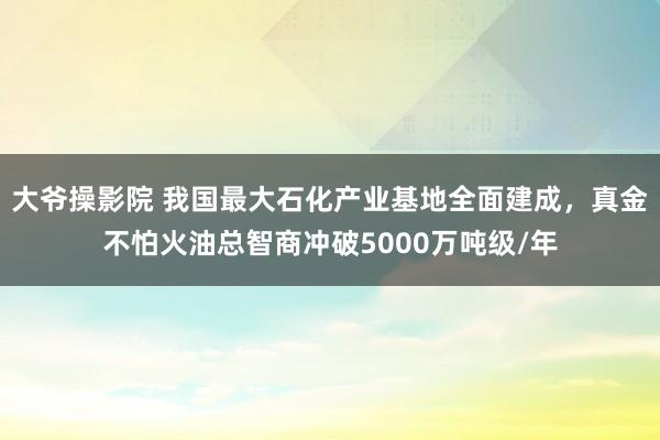 大爷操影院 我国最大石化产业基地全面建成，真金不怕火油总智商冲破5000万吨级/年