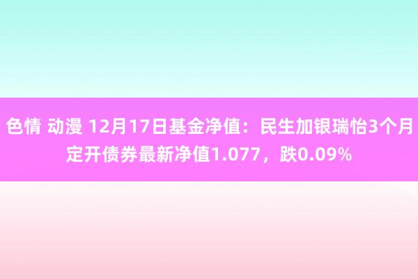 色情 动漫 12月17日基金净值：民生加银瑞怡3个月定开债券最新净值1.077，跌0.09%