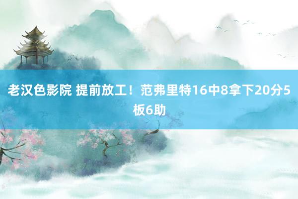 老汉色影院 提前放工！范弗里特16中8拿下20分5板6助