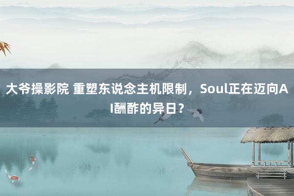 大爷操影院 重塑东说念主机限制，Soul正在迈向AI酬酢的异日？