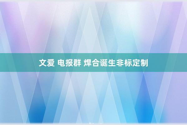 文爱 电报群 焊合诞生非标定制