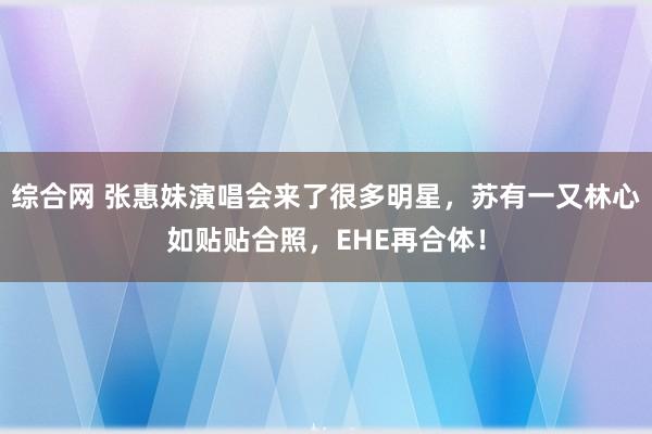 综合网 张惠妹演唱会来了很多明星，苏有一又林心如贴贴合照，EHE再合体！