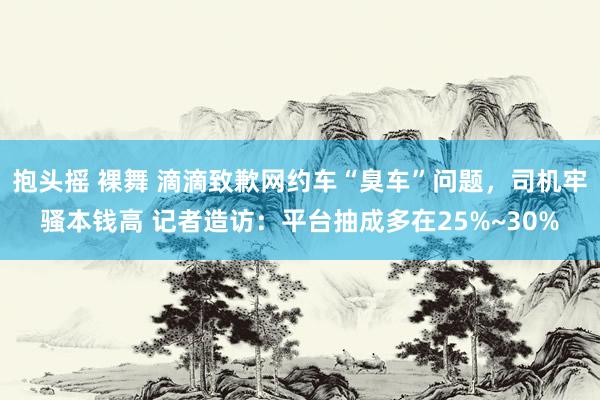 抱头摇 裸舞 滴滴致歉网约车“臭车”问题，司机牢骚本钱高 记者造访：平台抽成多在25%~30%