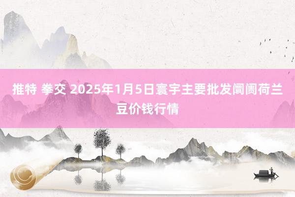 推特 拳交 2025年1月5日寰宇主要批发阛阓荷兰豆价钱行情