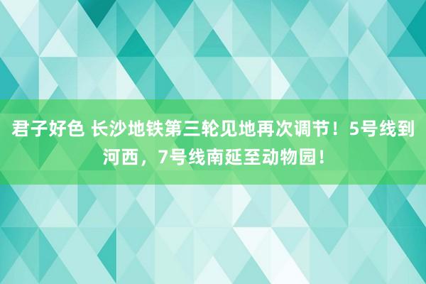 君子好色 长沙地铁第三轮见地再次调节！5号线到河西，7号线南延至动物园！